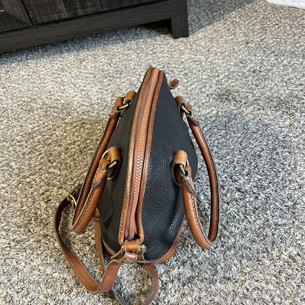 Dooney & Bourke Norfolk Crossbody Bag Handbag Purse Vintage Black Brown Leather - Picture 7 of 12